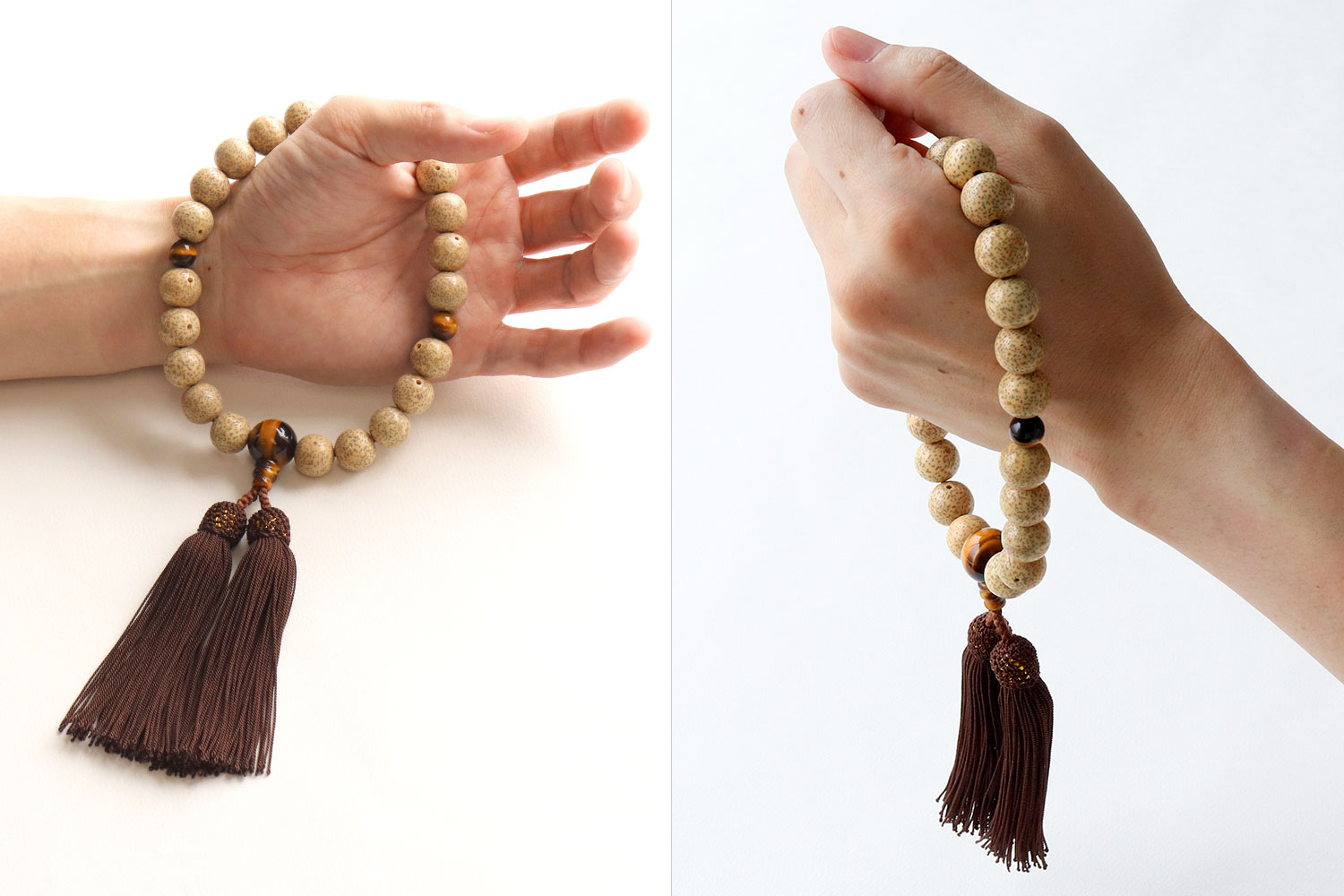 楽天市場】数珠 男性用 星月菩提樹 22玉 虎目石仕立て 正頭 茶 京念珠