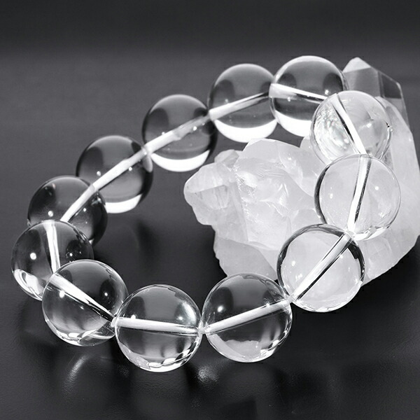 楽天市場】高品質 水晶 ブレスレット 18mm 18cm メンズM サイズ 天然