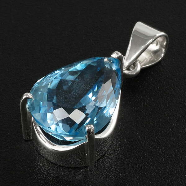 楽天市場】ブラジル産 高品質 雫型カット ブルートパーズ シルバー