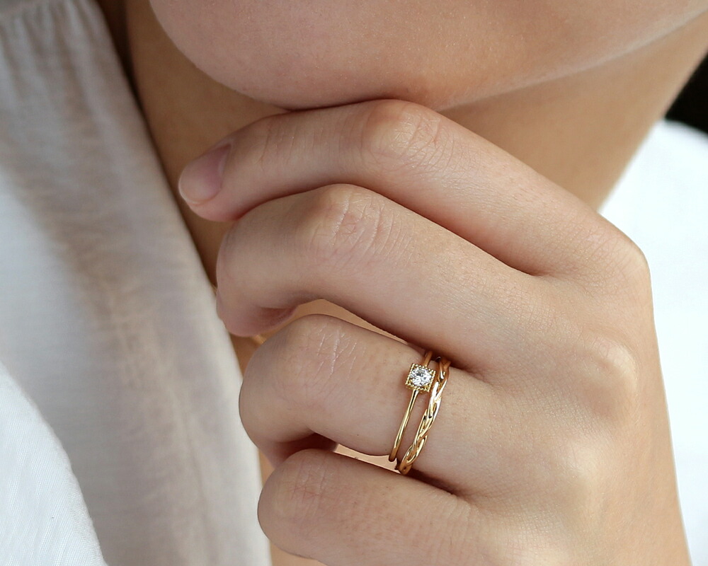 楽天市場】K18 K10 PT ツイスト フルデザイン 地金リング 3号-16号