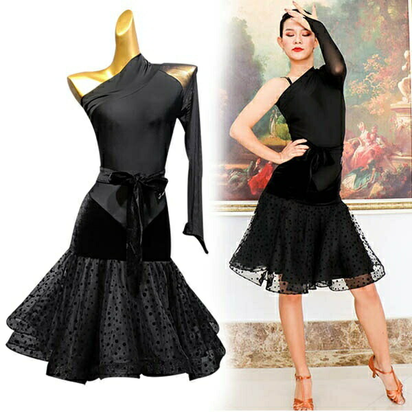 美品 社交ダンス用オフショルダードレス 【公式通販】