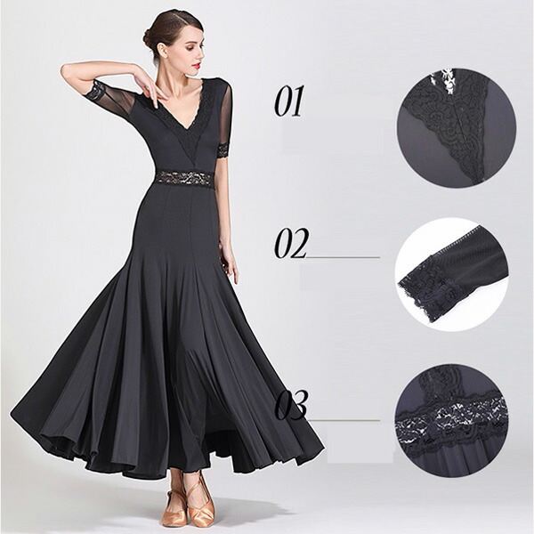 楽天市場】【S/M/L/XL/2XL】新作 社交ダンス 衣装 モダンドレス V