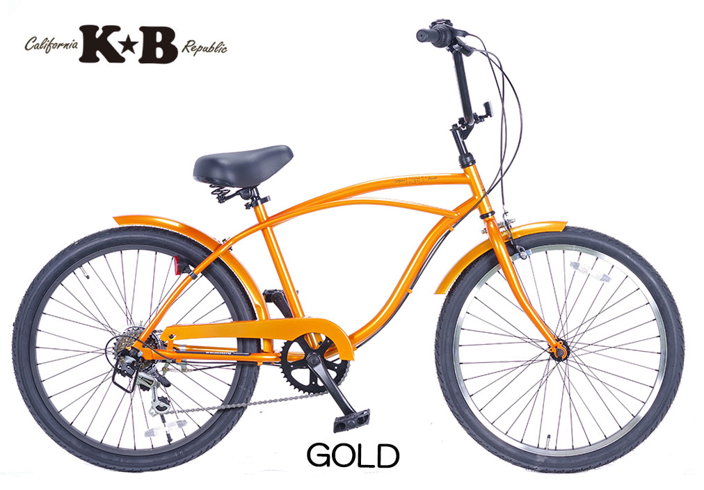 楽天市場】KB/ケイビービーチクルーザー 24インチ 外装6段ギア RAINBOW