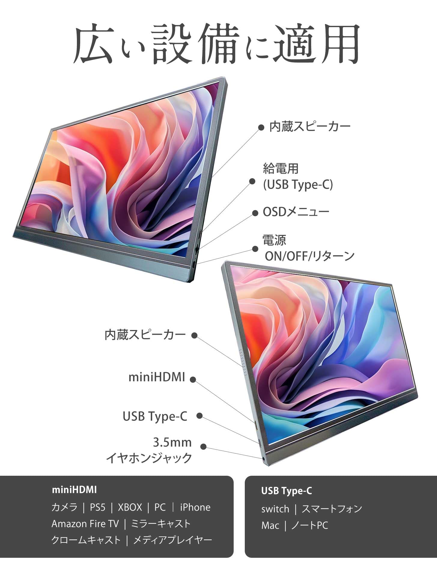 楽天市場】【送料無料】モバイルモニター フルHD 15.6インチ WT-156H2