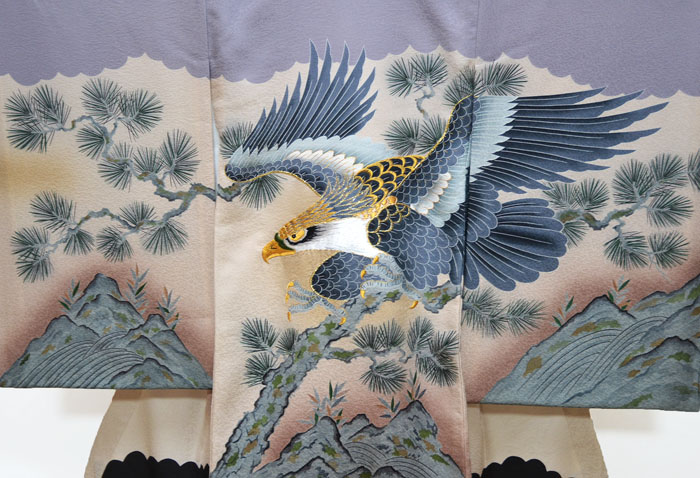 楽天市場】お宮参り 男の子 着物 男児 正絹 初着 産着 お祝い着 鷹に松