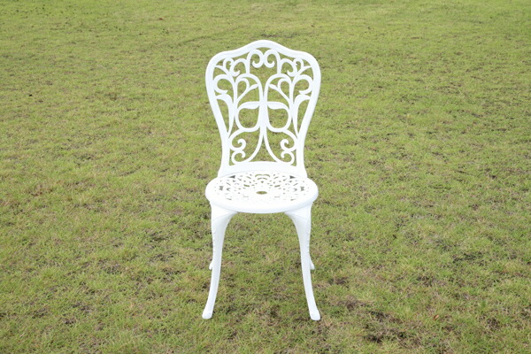 楽天市場】送料無料 アルミ鋳物ガーデンチェア ホワイト アルミ