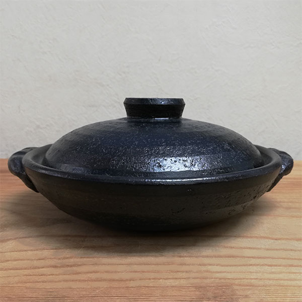 楽天市場】【取寄品】 萬古焼 黒釉 5号陶板 柳川 ふた付き柳川鍋