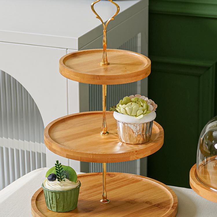 楽天市場】ケーキ スタンド 木 木製 3段 アフタヌーンティー プレート