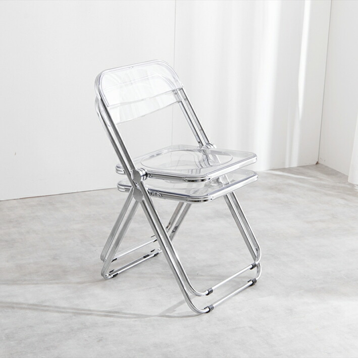 楽天市場】クリアチェア 折りたたみ スケルトン チェア 椅子 クリア