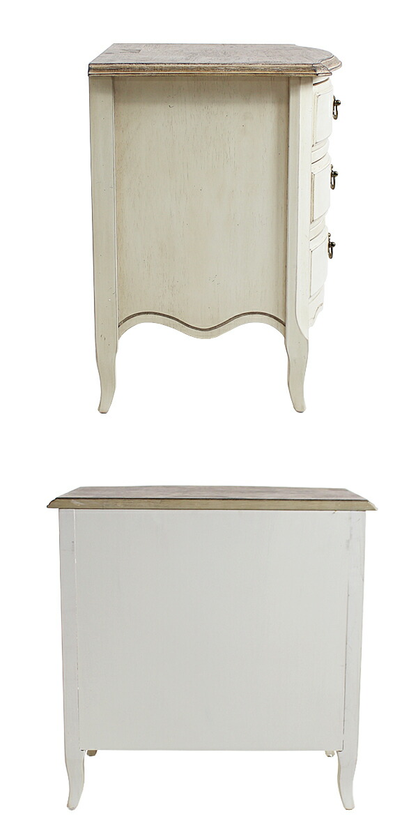 楽天市場】送料無料 新品 アンティーク調 小型 3段 チェスト W約55×D約