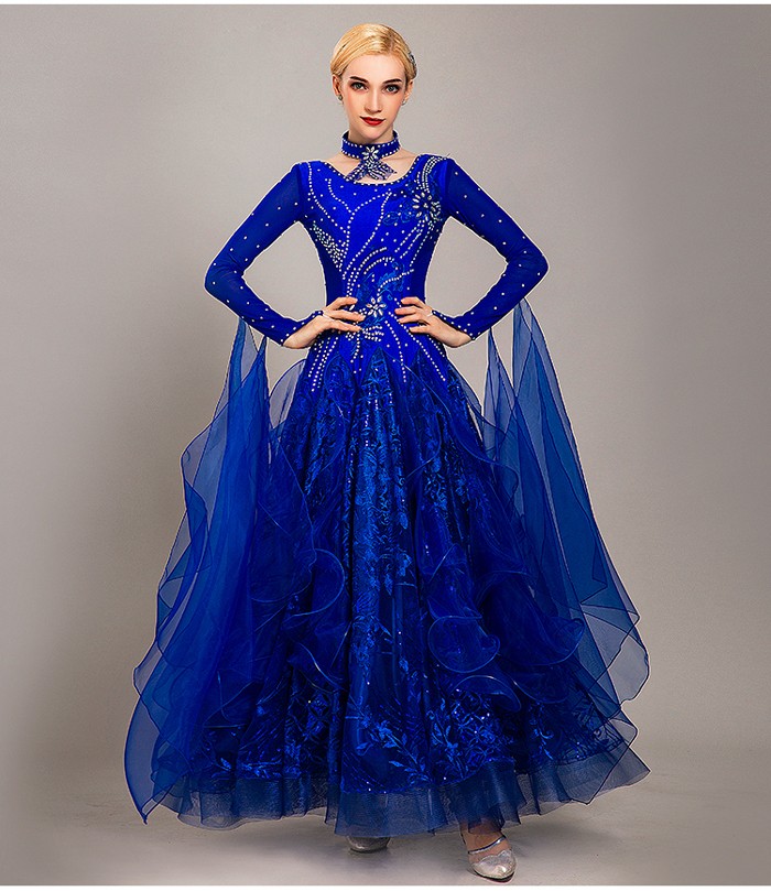 楽天市場】高品質 社交ダンス ドレス 長袖 スタンダード 社交ダンス