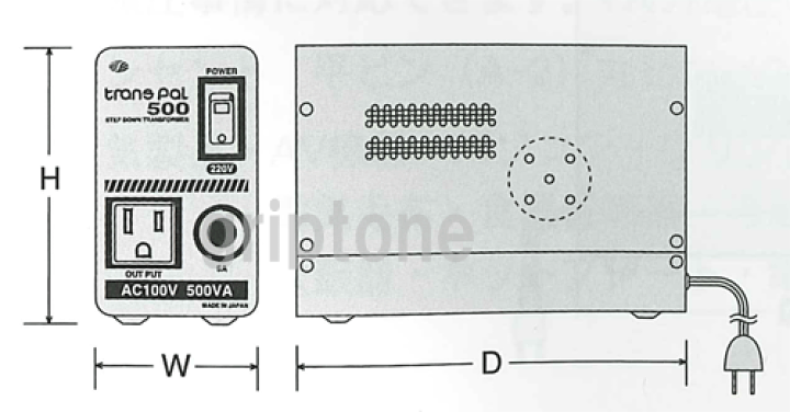 楽天市場】スワロー電機 変圧器 海外旅行 ダウントランス PAL-500EP