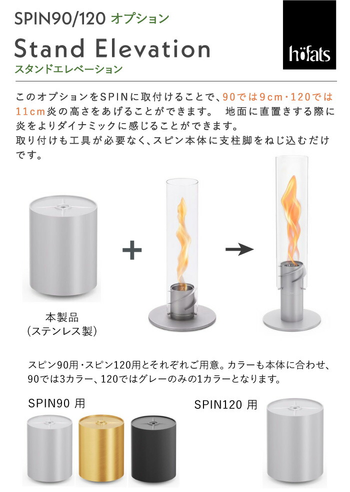 楽天市場】SPIN 90/120 オプション Stand Elevation Hoefats