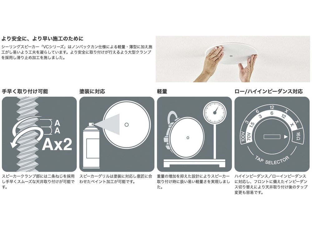 楽天市場】YAMAHA ヤマハ VC6NW ホワイト (1本) ◇ 設備用天井埋め込み