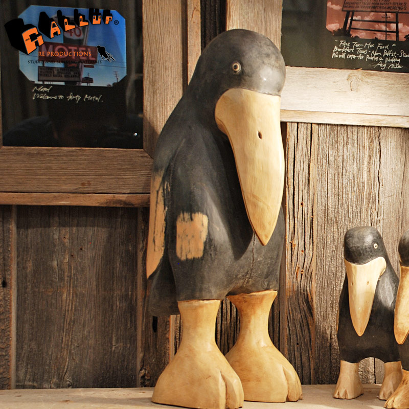 楽天市場】ウッドカービング クロウ (ビッグ) (カラス)【 木彫り 置物