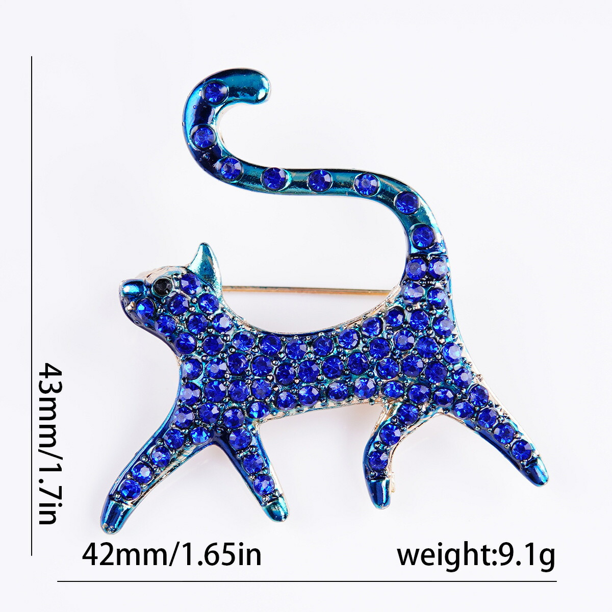 楽天市場】スワロフスキー キャット ブローチ2カラー ゴールド ブルー