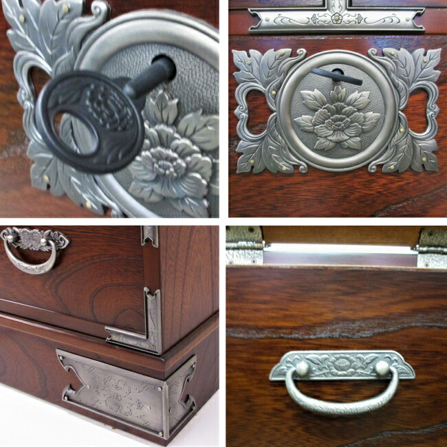 楽天市場】からくり箪笥 チェスト 4段 日本製 木製 完成品 ケヤキ 民芸