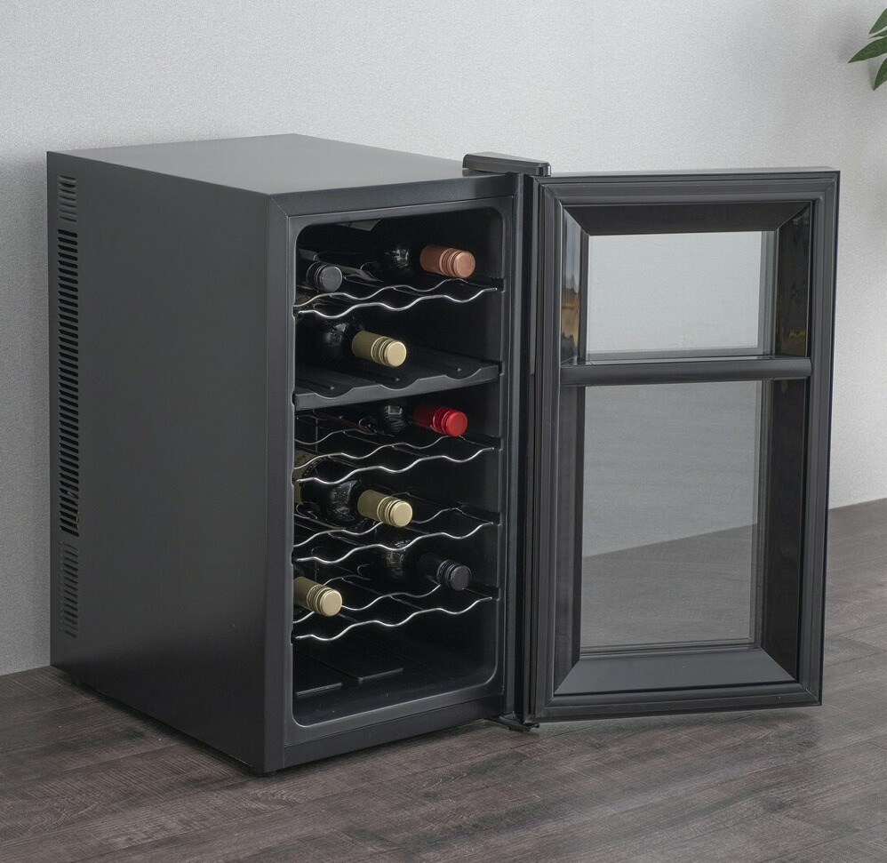 楽天市場】ワインセラー 18本収納 50L ペルチェ式 8-18度 温度調節 LED