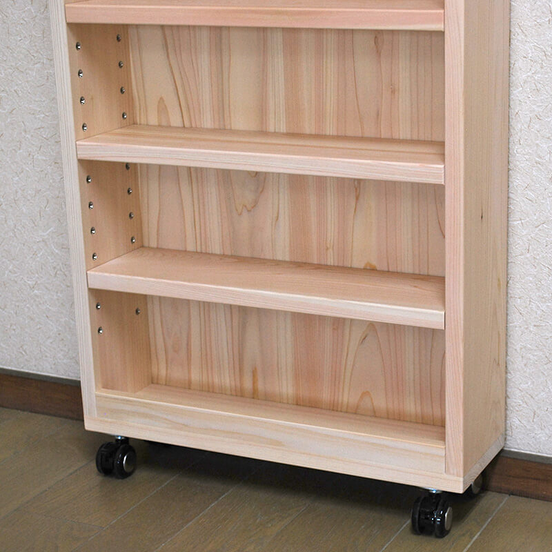 楽天市場】無垢ひのき材の奥行の浅いスリムな飾り棚高さ84cm奥行16cm