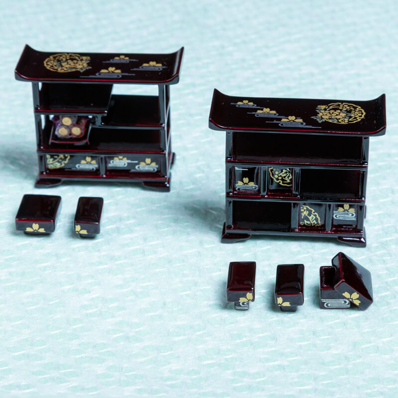 楽天市場】雛人形 百人一首かるた3点セット - 溜 H3-D-T001 コンパクト