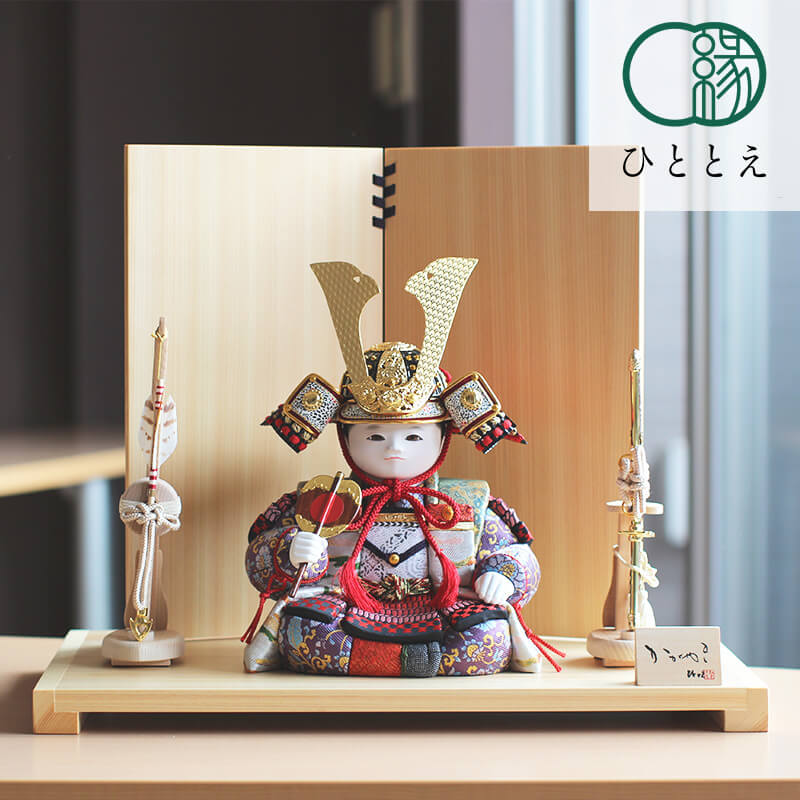 楽天市場】木目込み 五月人形 ☆ 新 - あらた - 檜屏風 コンパクト