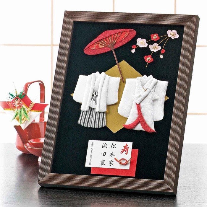 楽天市場】和装 ウェルカムボード 手作りキット 茶色の額付き