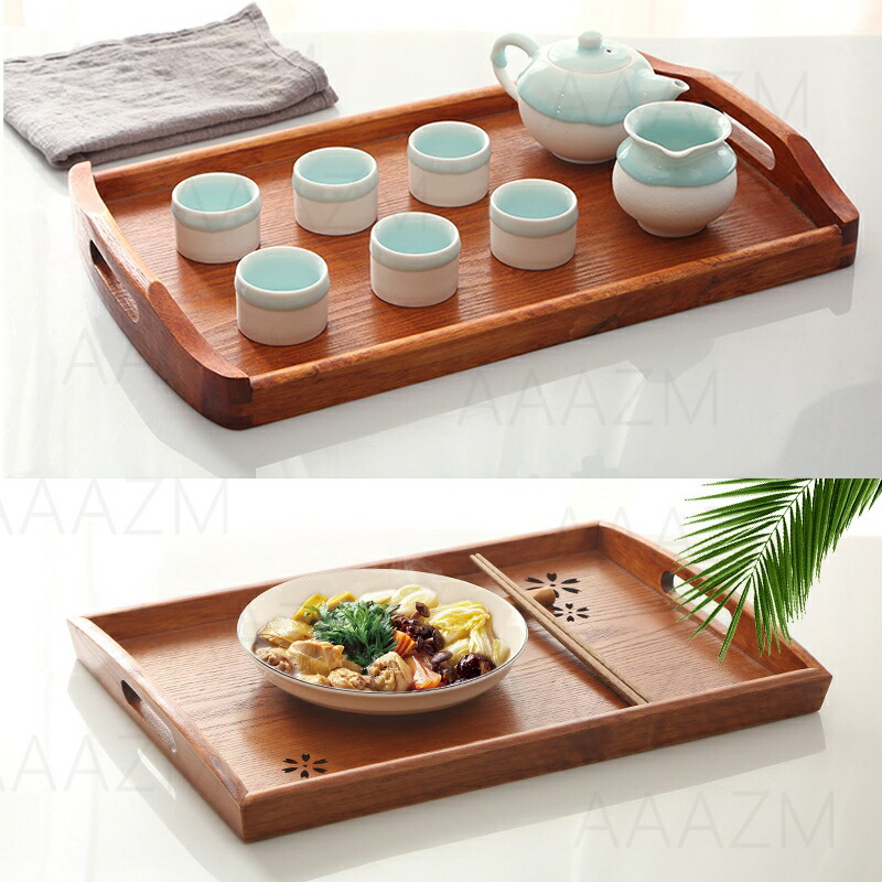 楽天市場】トレー 木製 カフェ ウッド 木目 45cm トレイ 北欧 天然木製