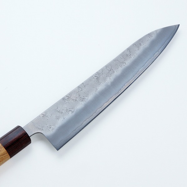 楽天市場】和牛刀 両刃 210mm 銀三ステンレス 割込み 梨地仕上げ 八角