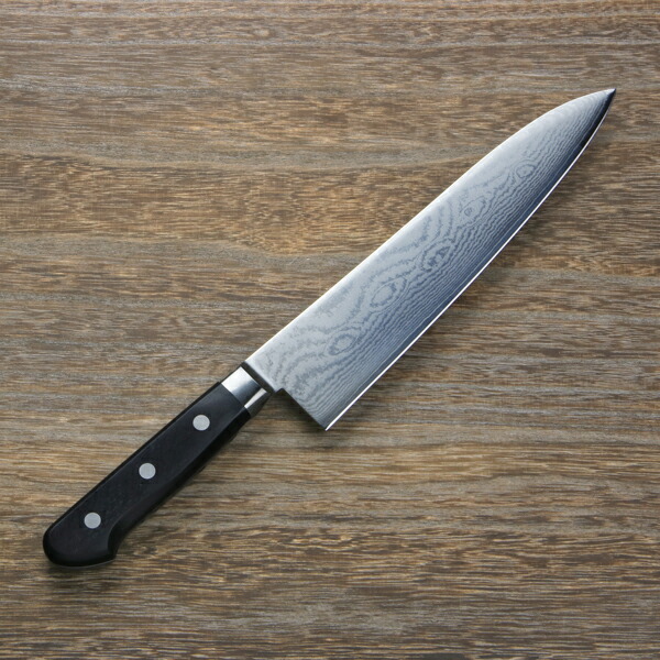 楽天市場】牛刀 両刃 210mm V金10号 ステンレス ダマスカス模様 共口金