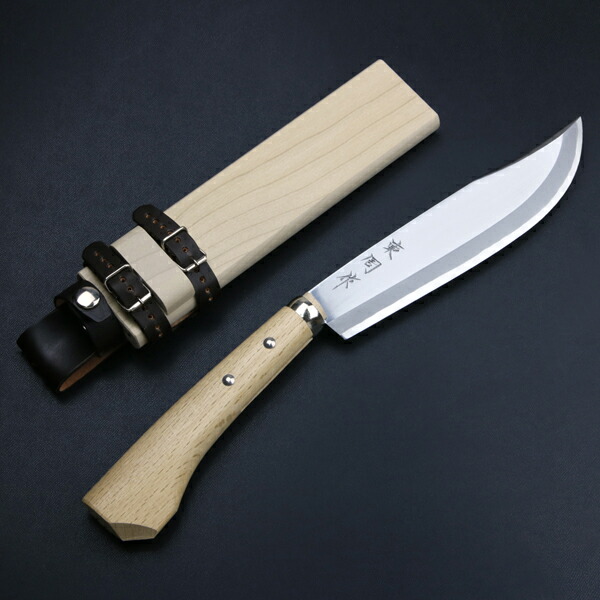 楽天市場】東周作 山師用磨き剣鉈 両刃7寸青紙鋼 鞘付き 土佐火造り鉈