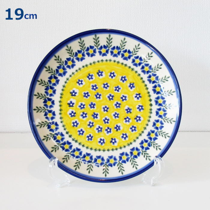 楽天市場】ポーリッシュポタリー プレート 19cm 皿 花柄 黄色 イエロー
