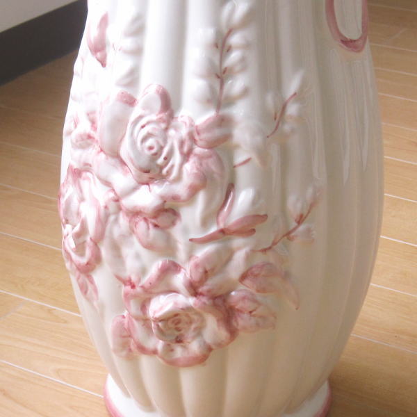 楽天市場】傘立て(かさたて) 陶器 ポルトガル ローズレリーフ ホワイト