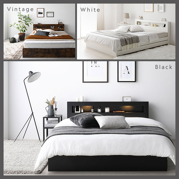 楽天市場】ベッド シングル ベッドフレームのみ ブラウン 照明付き 宮