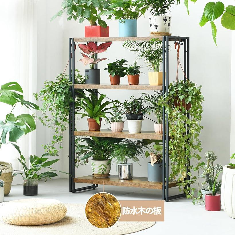 楽天市場】ラック オープンシェルフ 4段 木製 収納 本棚 オープン