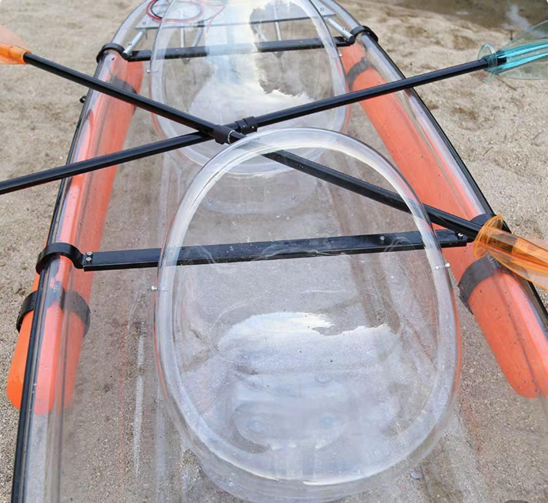 楽天市場】【クリアカヤック】 2人乗り 透明カヤック パドル付き フル