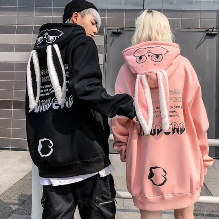 楽天市場】プルオーバー フード付き パーカー 裏起毛 うさぎ耳