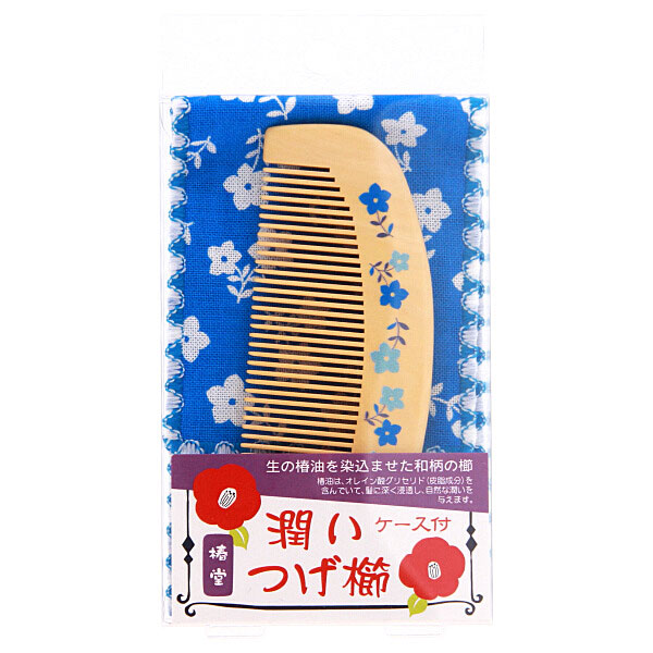 楽天市場】椿堂 潤いつげ櫛 ネモフィラ ケース付 【メール便対応】天然