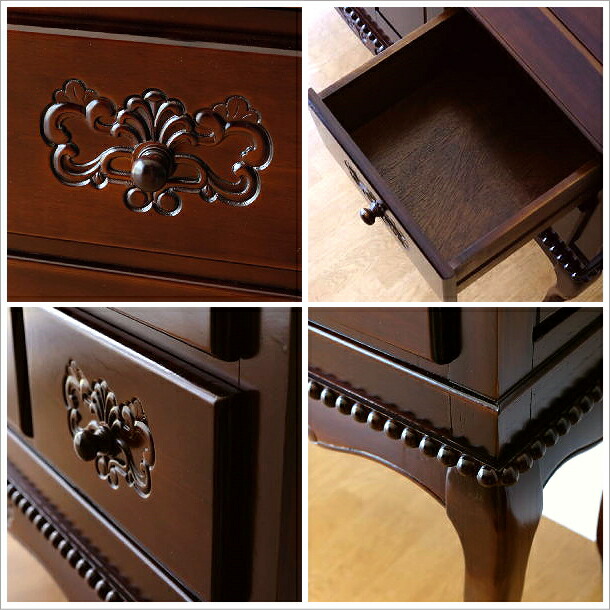 楽天市場】キャビネット アンティーク 家具 木製 脚付き 猫脚 サイド