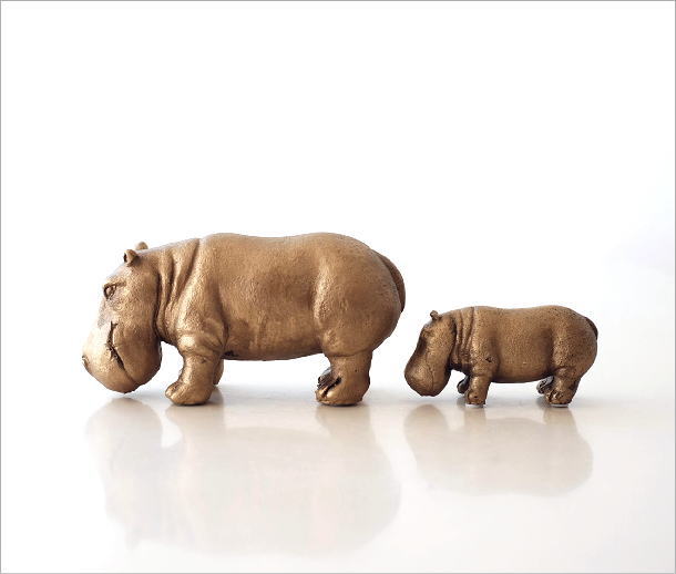 楽天市場】カバ 置物 オブジェ おしゃれ エスニック ゴールド