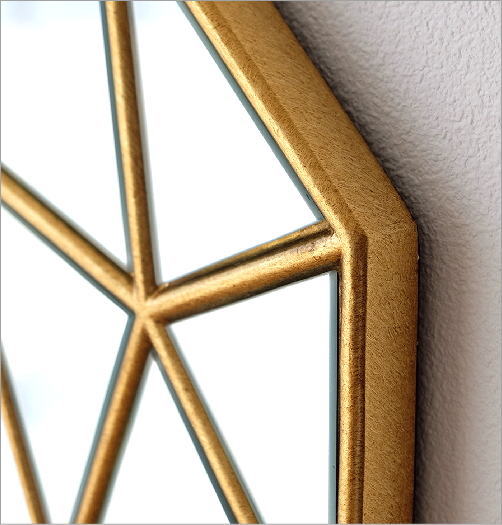 楽天市場】鏡 壁掛けミラー おしゃれ ゴールド 八角形 アンティーク