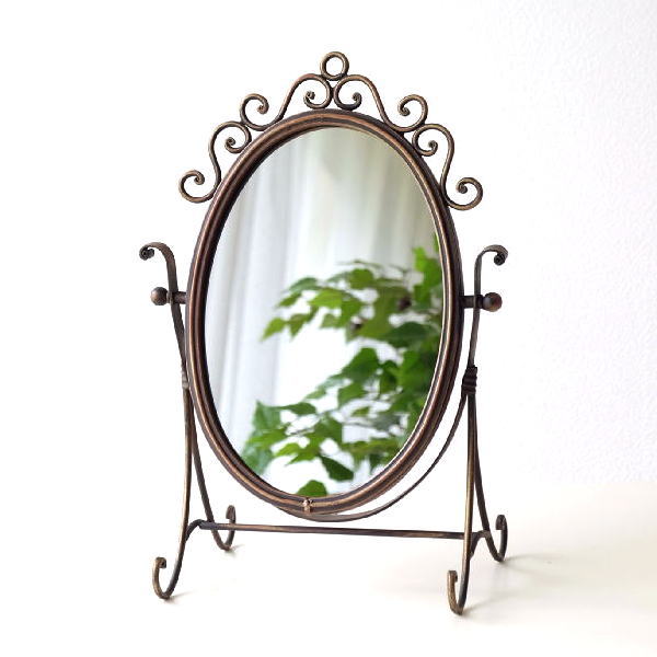 楽天市場】鏡 卓上ミラー シャビー デスクミラー レトロ アンティーク