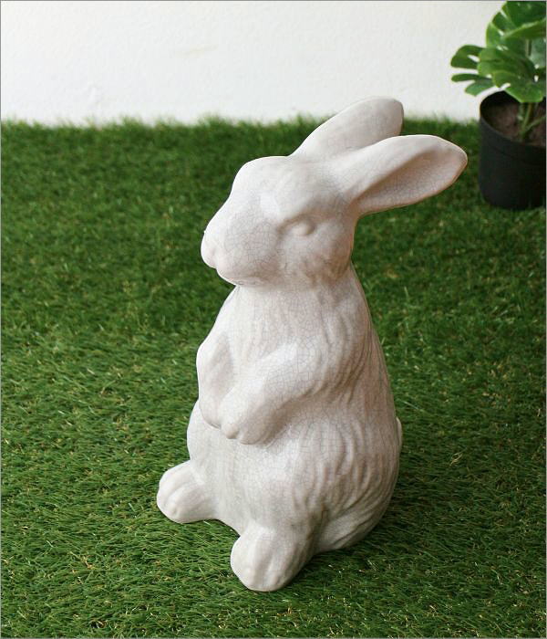 楽天市場】うさぎ ウサギ 置物 オブジェ 陶器 おしゃれ かわいい