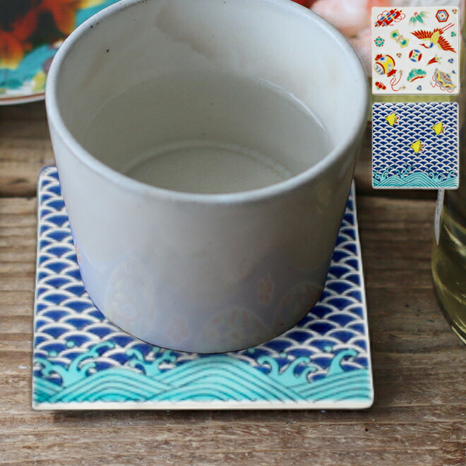 楽天市場】【SSクーポン配布中】九谷焼 色絵角皿コースター 【縁起柄