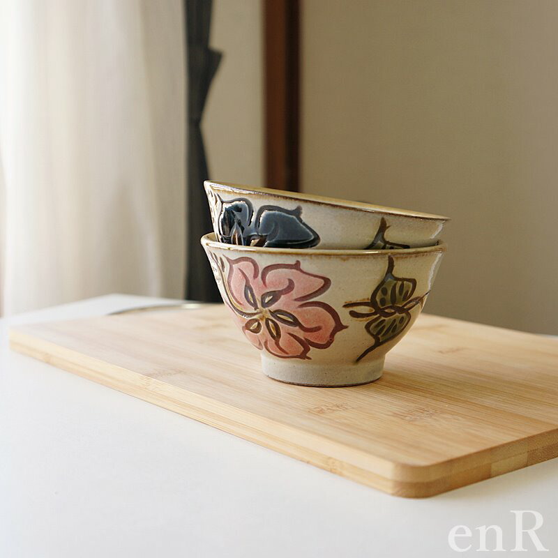 楽天市場】やちむん (沖縄陶器) 3.5寸マカイ ハイビスカス 青 | 茶碗