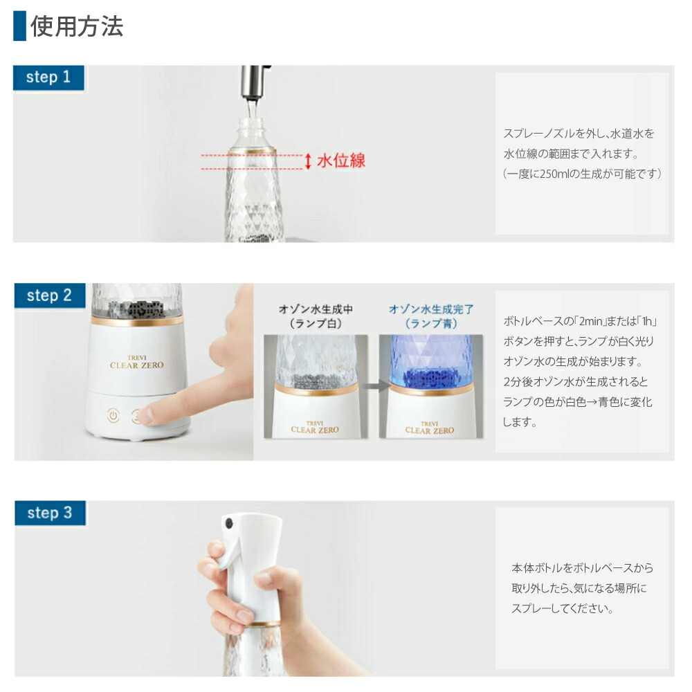 楽天市場】脱臭 除菌 オゾン水生成器 フジ医療器 トレビ・クリアゼロ