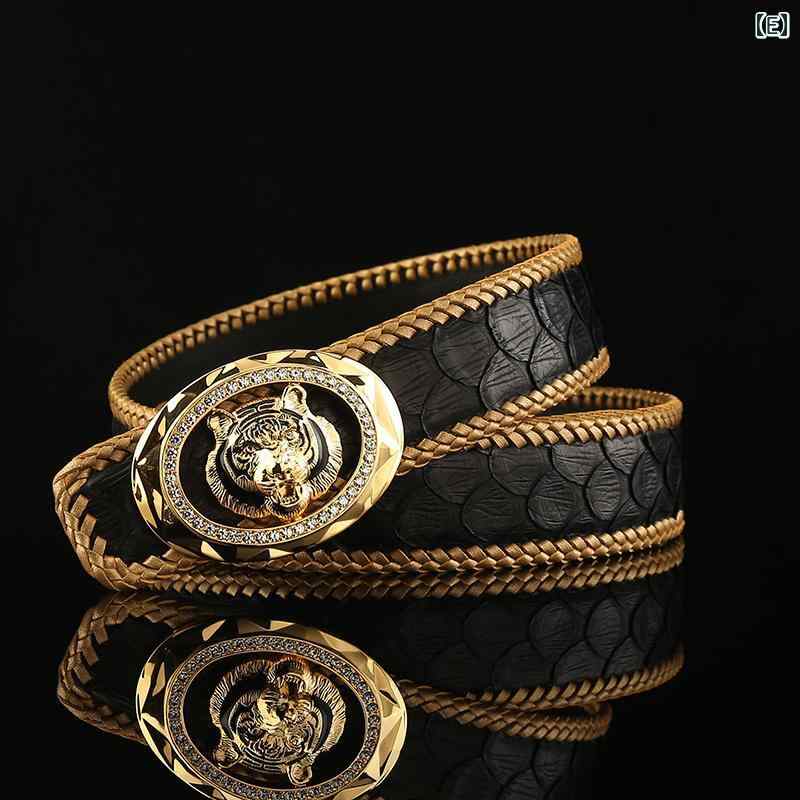 楽天市場】虎バックル ベルト レザー メンズ スタイリッシュ 真鍮