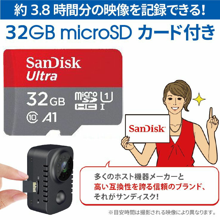 楽天市場】防犯カメラ 小型カメラ microSD32GBセット 小型 家庭用 屋内