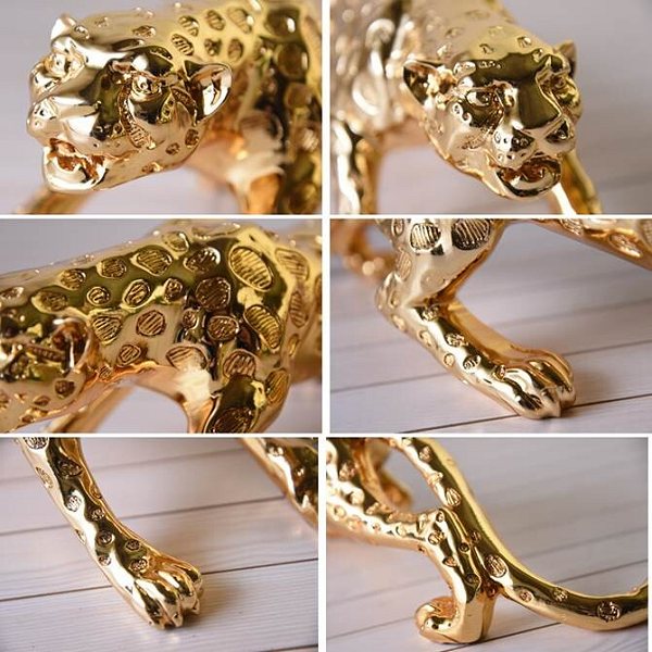 楽天市場】ジャガー オブジェ：ゴールドヒョウ 置物 風水 御祝 記念品