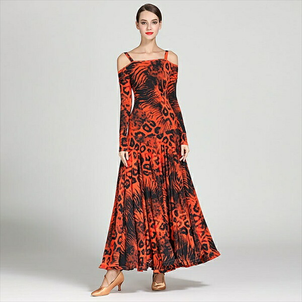 楽天市場】社交ダンス ドレス レディース スタンダード ヒョウ柄