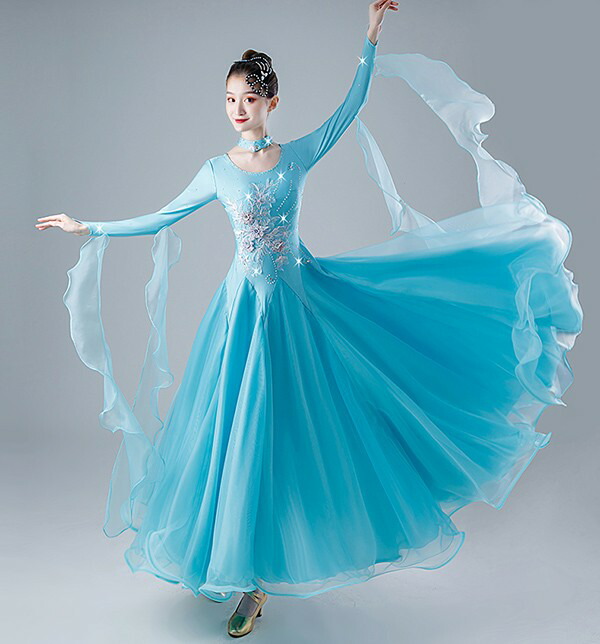 楽天市場】社交ダンス ドレス レディース 長袖 ワルツ スタンダード